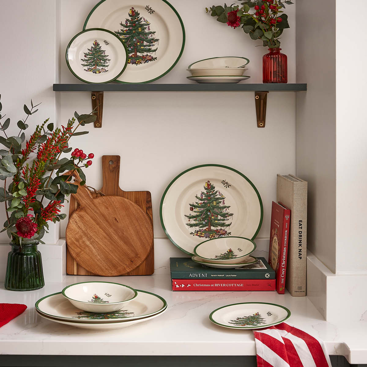 Christmas Tree 12 Piece Dinner Set image number null